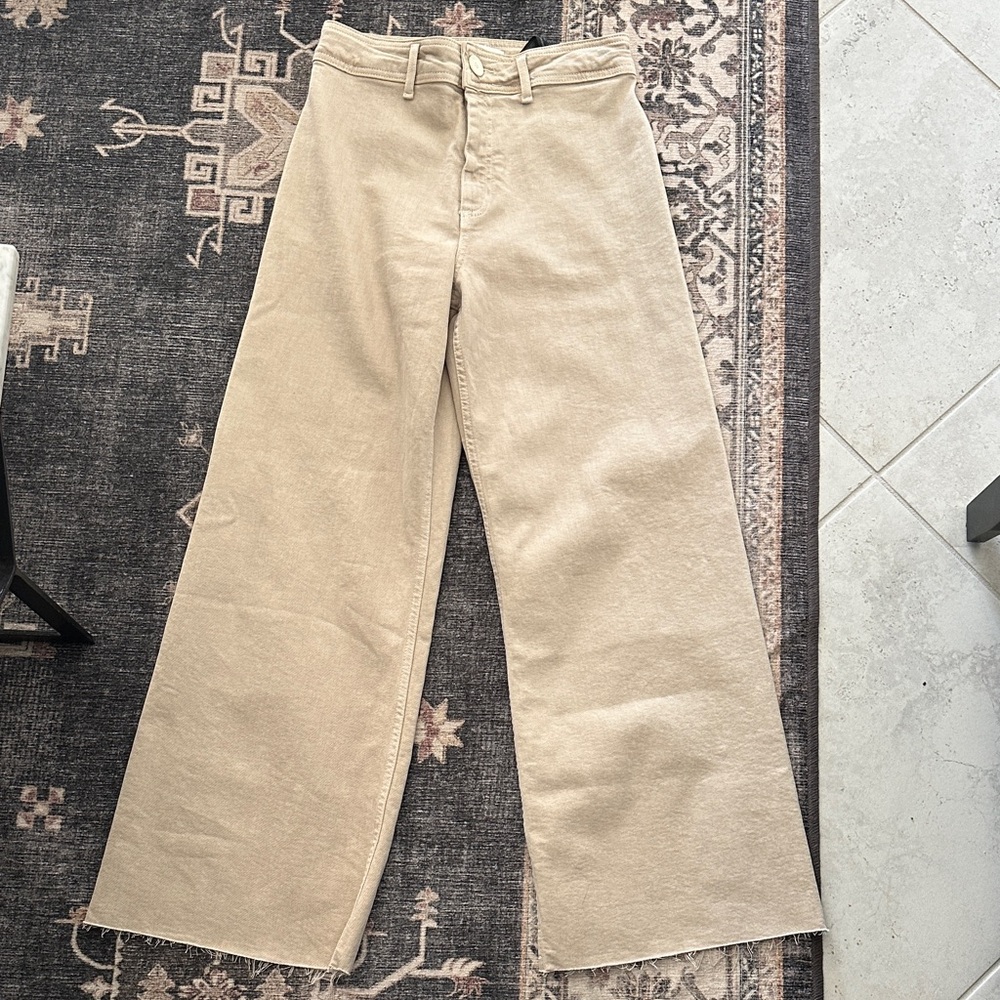 ZARA Tan Wide Leg Trousers - Picture 1 of 4